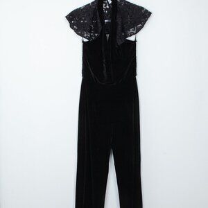 L'Agence Black Velvet Halter Jumpsuit Size 2